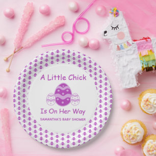 Plato De Papel Pequeña placa de papel Baby Shower de Pascua de Ch