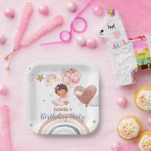 Plato De Papel Pequeña princesa linda a chicas Balón Cumpleaños
