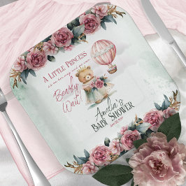 Plato De Papel Pequeña Princesa Osa Bearly Wait Chica Baby Shower