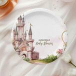 Plato De Papel Pequeña Princesa Real Castillo Baby Shower<br><div class="desc">Haz que tu ducha de bebé sea aún más mágica con nuestras placas de papel Baby Shower de Once Upon a Time Fairytale Castle. Diseñados para complementar la celebración temática de las princesas, estos platos cuentan con un magnífico castillo de cuentos de hadas adornado con suaves tonos pastel, detalles brillantes...</div>