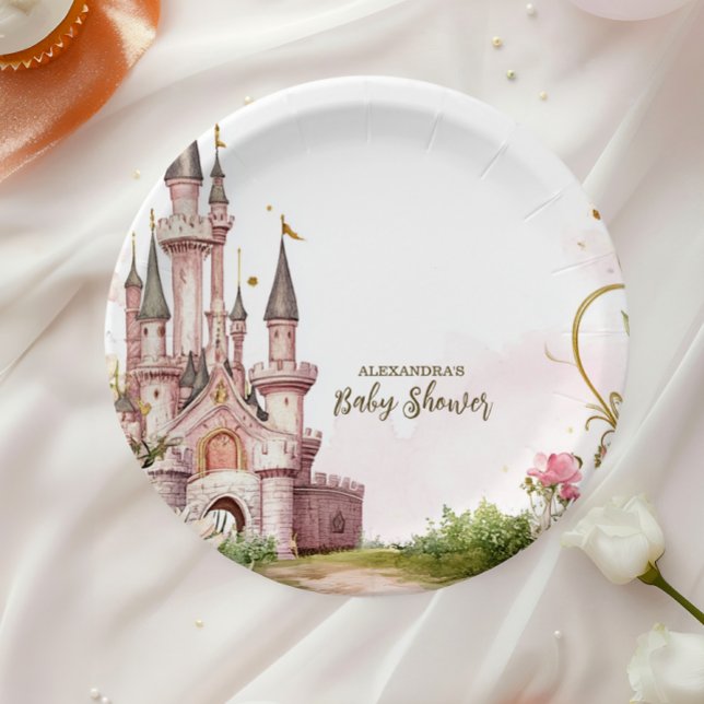 Plato De Papel Pequeña Princesa Real Castillo Baby Shower (Subido por el creador)