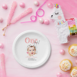 Plato De Papel Pequeña señorita Maravillosa invitación de cumplea
