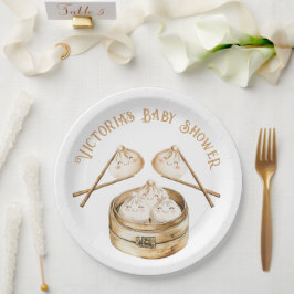 Plato De Papel Pequeña Suma De Dim De Retraso Sexo Baby Shower Ne