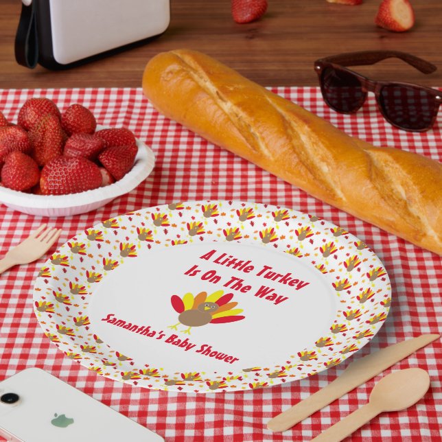 Plato De Papel Pequeña Turquía en camino (Picnic)