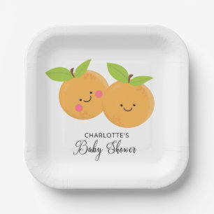 Plato De Papel Pequeñas ciudades gemelas placas de papel Baby Sh