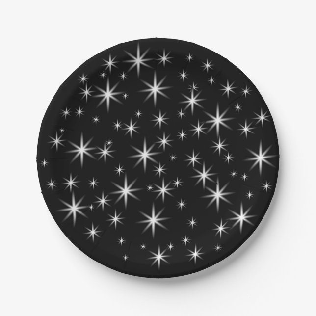 Plato De Papel pequeñas estrellas lindas (Anverso)