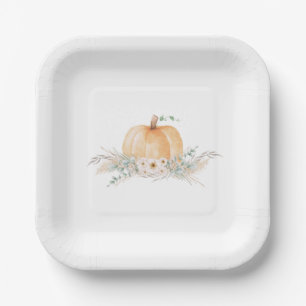 Plato De Papel Pequeñas placas de papel Baby Shower para calabaza