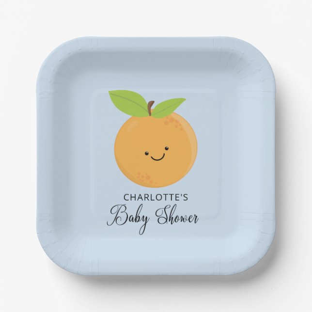 Plato De Papel Pequeñas placas de papel de Baby Shower (Anverso)