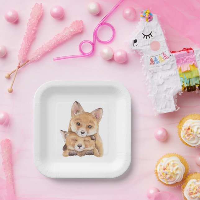 Plato De Papel Pequeñas placas de papel de Fox (Fiesta)