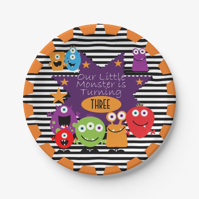 Plato De Papel Pequeñas placas de papel del feliz cumpleaños del (Anverso)