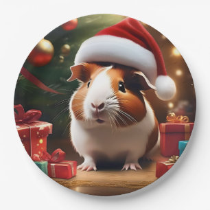 Plato De Papel "Pequeño ayudante de Santa Claus: El cerdo guinean