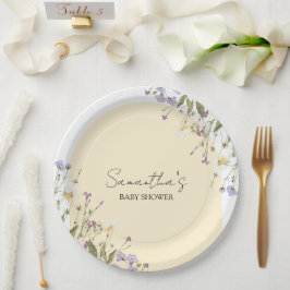 Plato De Papel Pequeño BABY SHOWER Botánico Floral