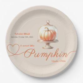 Plato De Papel Pequeño Baby Shower de calabaza - Moda de otoño