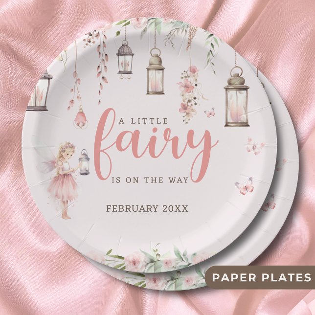 Plato De Papel Pequeño Baby Shower rosado encantado (Subido por el creador)