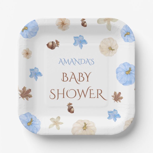 Plato De Papel pequeño bebé de calabaza (Anverso)