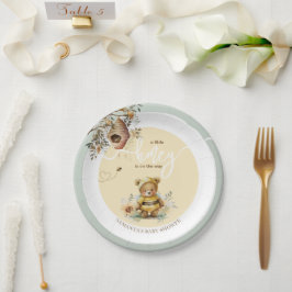 Plato De Papel Pequeño bebe de miel Baby Shower