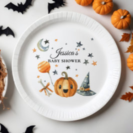 Plato De Papel Pequeño boo de Baby Shower de Halloween