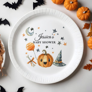 Plato De Papel Pequeño boo de Baby Shower de Halloween