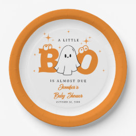 Plato De Papel Pequeño Boo de Halloween aburre Baby Shower neutra