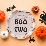 Plato De Papel Pequeño BOO de Halloween cumple dos años<br><div class="desc">Pequeño BOO de Halloween con dos placas de papel de cumpleaños</div>