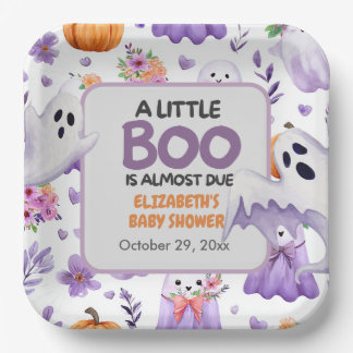 Plato De Papel Pequeño Boo ducha de bebé Calabaza Halloween