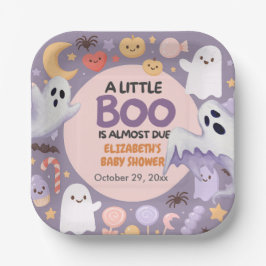 Plato De Papel Pequeño Boo ducha de bebé Calabaza Halloween