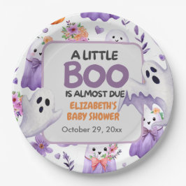 Plato De Papel Pequeño Boo ducha de bebé Calabaza Halloween