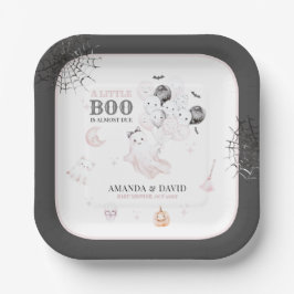 Plato De Papel Pequeño Boo Fantasma Fantasma Halloween Niña Ducha