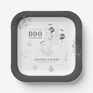 Plato De Papel Pequeño Boo Fantasma Fantasma Halloween Niña Ducha