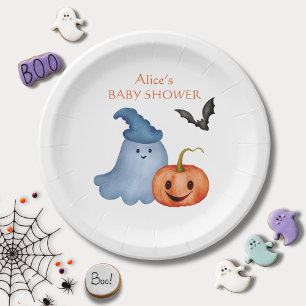 Plato De Papel Pequeño Boo Fantasma Halloween Baby Shower