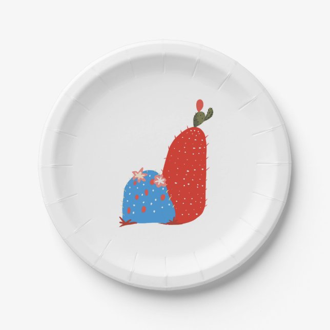 Plato De Papel Pequeño cactus (Anverso)