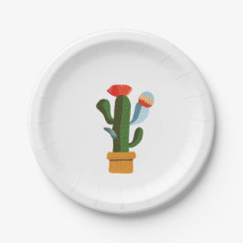 Plato De Papel Pequeño cactus
