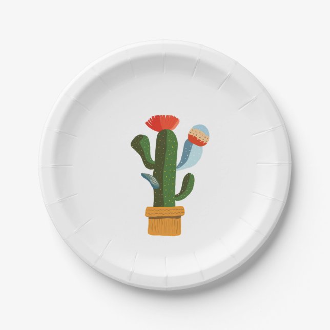Plato De Papel Pequeño cactus (Anverso)
