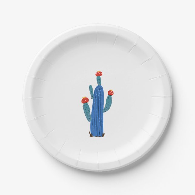 Plato De Papel Pequeño cactus (Anverso)