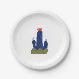 Plato De Papel Pequeño cactus