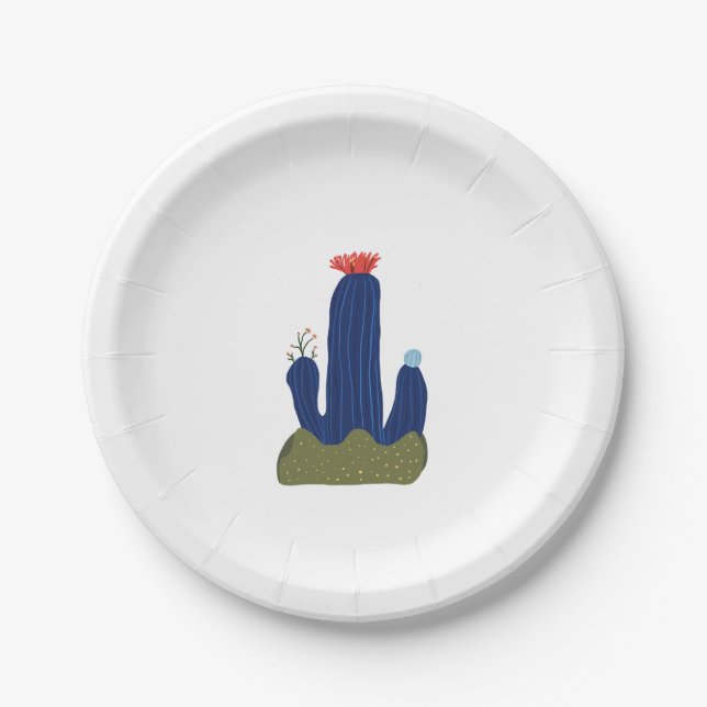 Plato De Papel Pequeño cactus (Anverso)