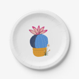 Plato De Papel Pequeño cactus