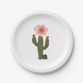 Plato De Papel Pequeño cactus