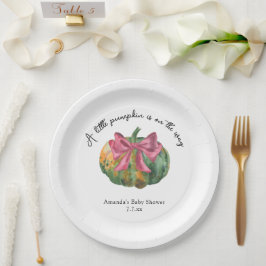 Plato De Papel Pequeño calabacín está en camino Baby shower de ot