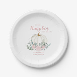 Plato De Papel Pequeño Chica de calabaza Baby Shower