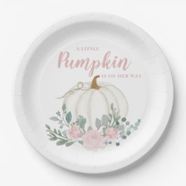 Plato De Papel Pequeño Chica de calabaza Baby Shower