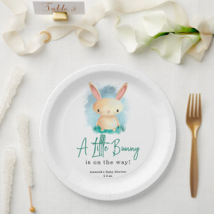 Plato De Papel Pequeño conejo - ducha de bebé