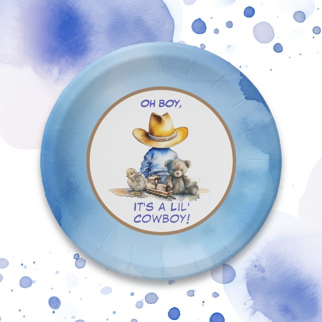 Plato De Papel Pequeño Cowboy Thalem Baby Shower (Subido por el creador)