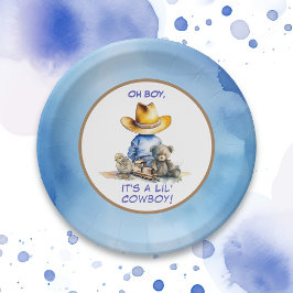 Plato De Papel Pequeño Cowboy Thalem Baby Shower