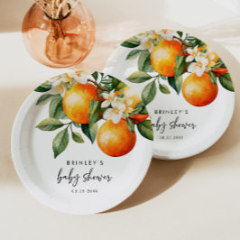 Plato De Papel Pequeño Cutie Baby Shower Plate de papel Citrus Na