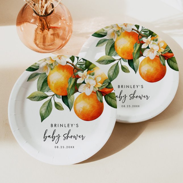 Plato De Papel Pequeño Cutie Baby Shower Plate de papel Citrus Na (Subido por el creador)