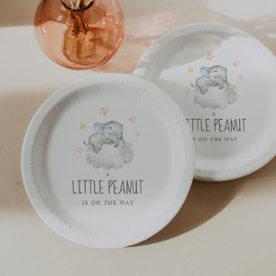 Plato De Papel Pequeño elefante pequeño maní Baby Shower