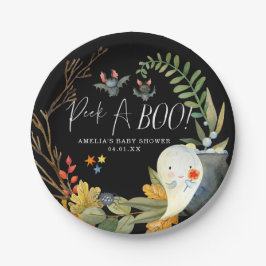 Plato De Papel Pequeño fantasma | Cute Halloween Baby Shower