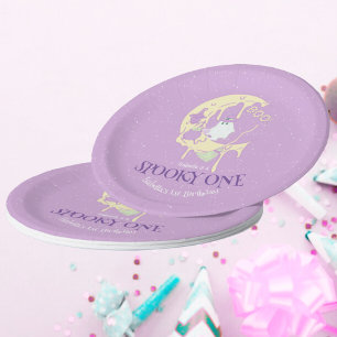 Plato De Papel Pequeño fantasma y lunar adorable Halloween