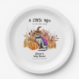 Plato De Papel Pequeño Gato De Poema De Bote En Baby Shower Gorra